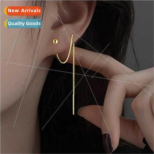 Creative niche cold texture orb long tassel chain earwire ea
