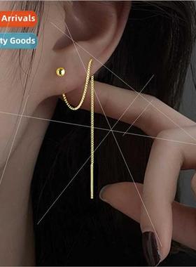 Creative niche cold texture orb long tassel chain earwire ea