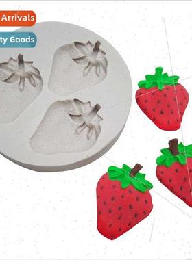 3 holes strawberry silicone mould DIY plaster diffuser stone