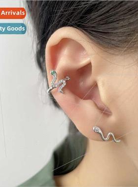 Zirconia green eyes snake ear clips whout ear piercing sweet