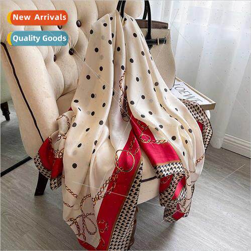 2021 Japan Korea new imation silk polka dot printed silk sca