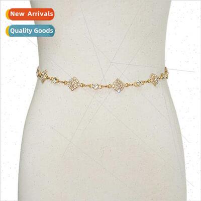 Europe women casual decorative belt ladies fashion rhineston