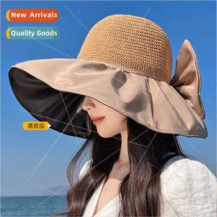 female fashion sun new sunscreen hat vinyl Korean bow