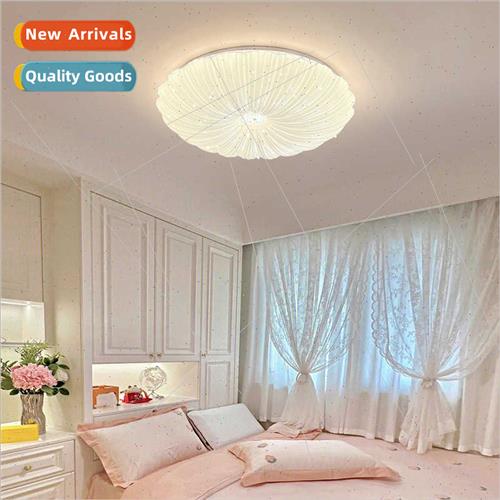 Cream wind shell bedroom full spectrum ceiling light simple