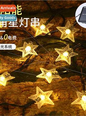 led solar star lights string christmas day atmosphere flashi