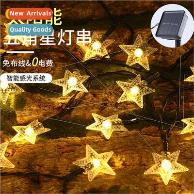 led solar star lights string christmas day atmosphere flashi