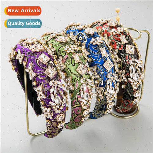 Hair bands 适用women embroidery heavy craft Europe vintage c