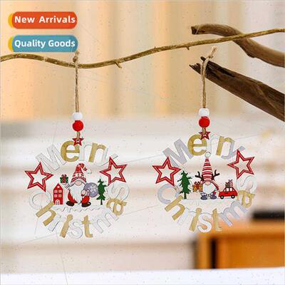 New hollowed out Christmas wooden pendants hanging signs han