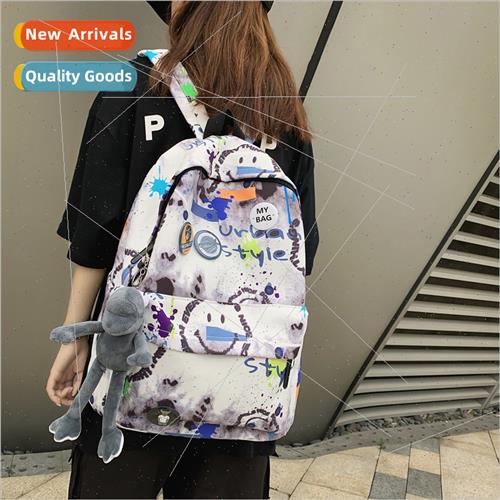 HK graffi biker large-capacy student schoolbag 2021 tide coo