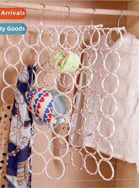 Multi-Ring Paper Rattan Hanger Scarf Rack Scarf Holder Multi