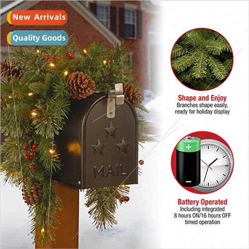 New Christmas pinecone mailbox wreath home led luminous dead