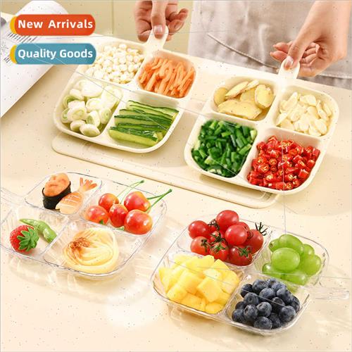 Household wh handles compartmentalized vegetable tray ingred