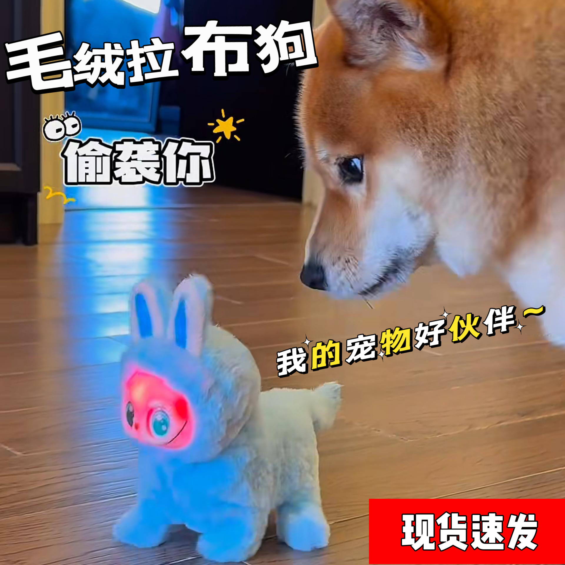 拉布狗电动毛绒玩具宠物陪伴