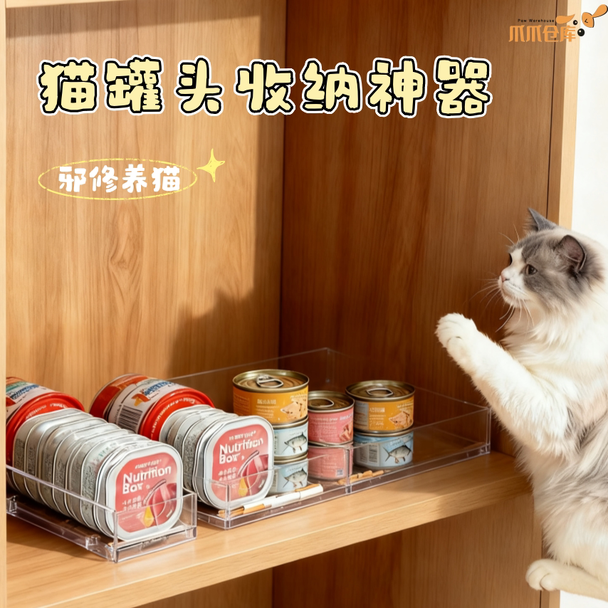 宠物猫咪狗狗零食猫罐头收纳神器