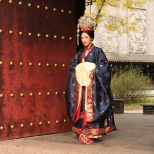 朝云明制原创女款复原婚服仿妆花翟鸟翟衣礼服款