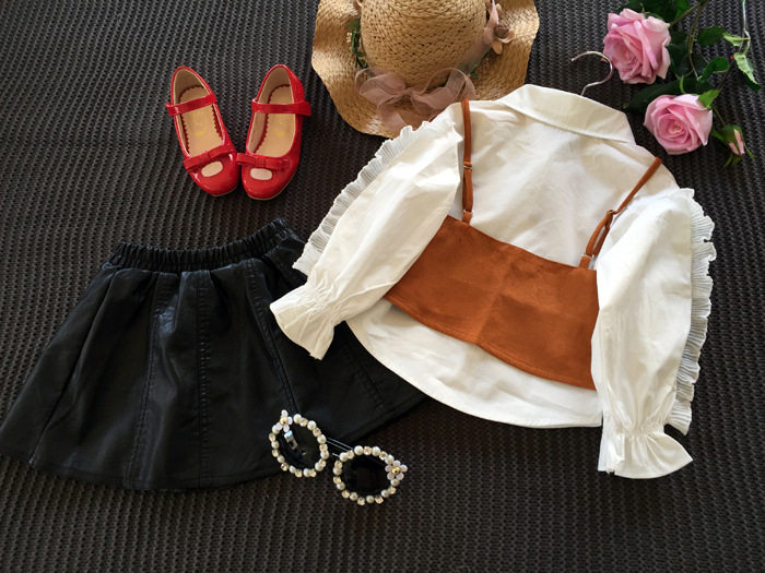 Chemise fille à manche longue en coton - Ref 2085399 Image 3