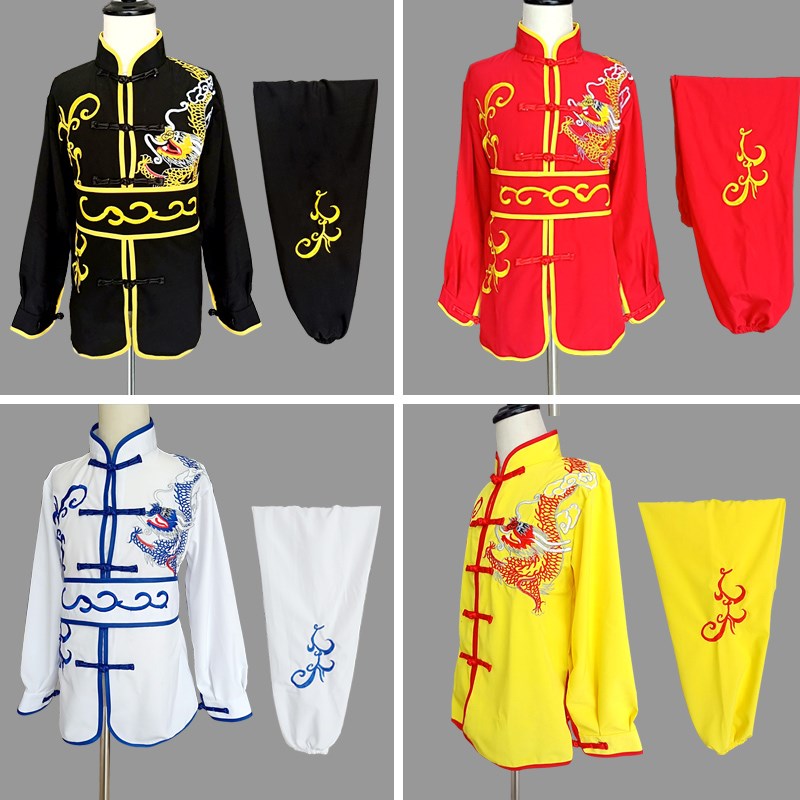 儿童武术服装刺绣龙中小s学生男女秋冬长短袖长拳南拳太极表演出