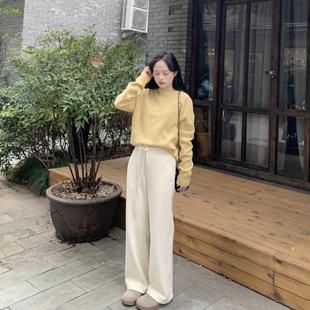 150xxs 小码 PERRY自制小个子羊毛窄版 慵懒高腰显瘦拖地裤