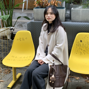 PERRY自制小个子全羊毛双面羊毛大衣女显瘦百搭毛呢外套150xxs