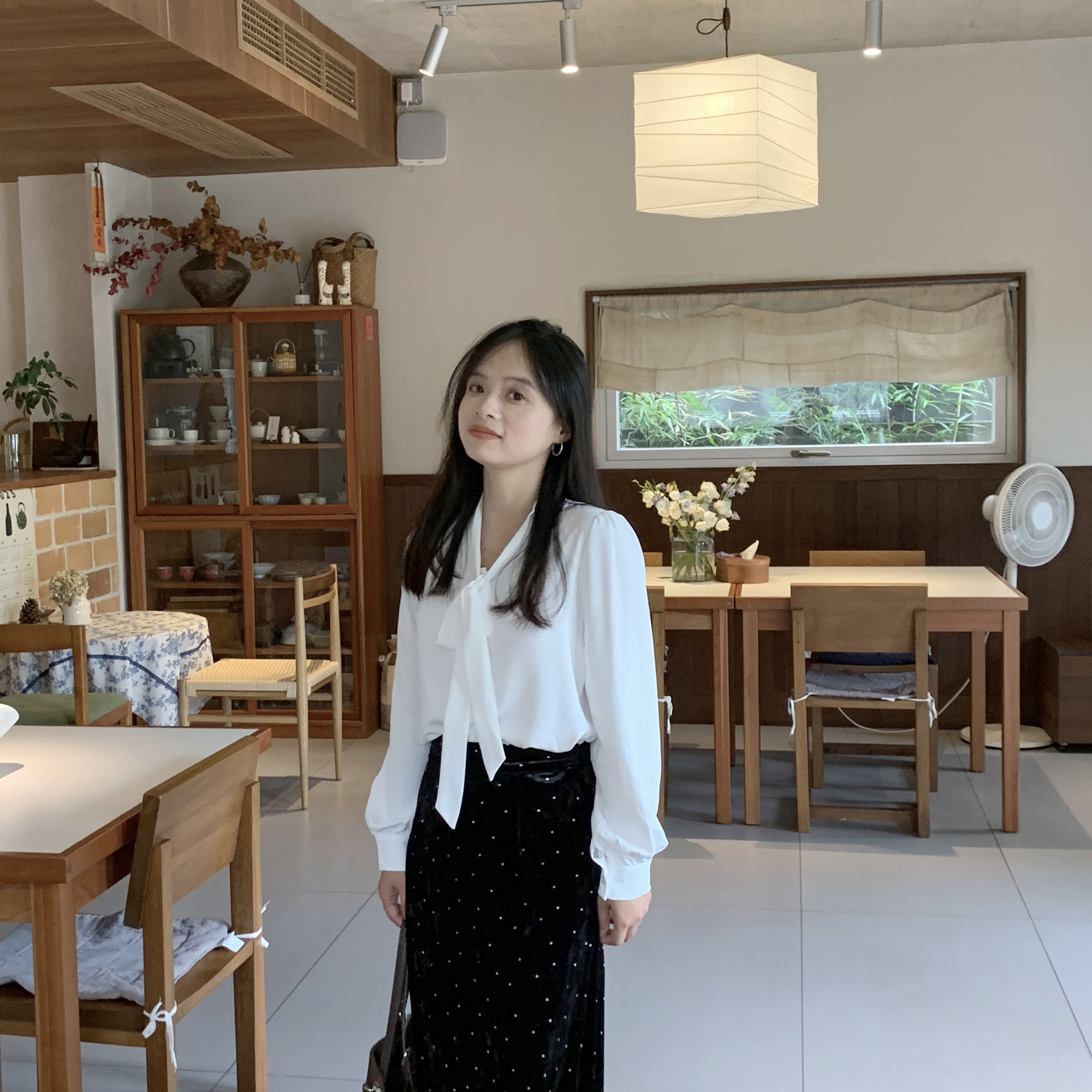 PERRY自制小个子叠穿法式飘带白衬衫150xxs