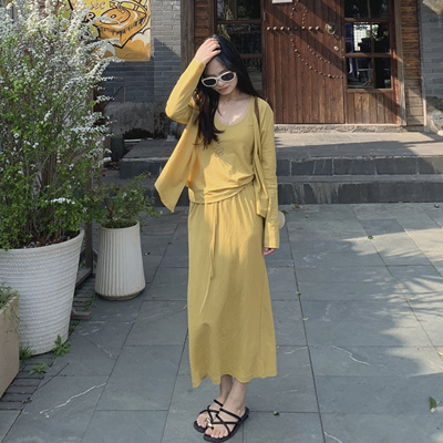 PERRY自制小个子松弛休闲慵懒开衫背心宽松三件套小码150xxs