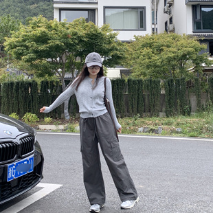 宽松束脚裤 裤 女高腰显瘦工装 PERRY自制小个子百搭休闲裤