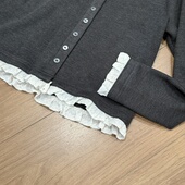 perry自制小个子150cm蕾丝拼接奥绒开衫 小码 150xxs