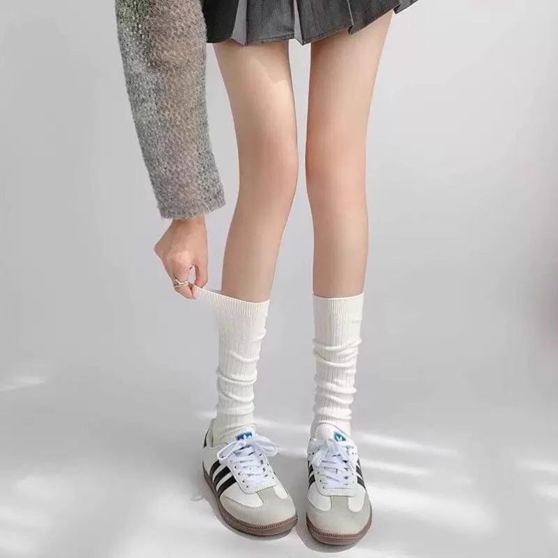 艺术生白袜子春夏女堆堆袜中筒袜2026新款爆款搭配小皮鞋纯棉长袜