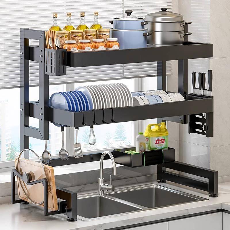 厨房水槽置物架多功能碗盘收纳架洗碗槽水池上沥水碗架放碗碟架子