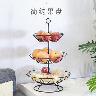 洋气果篮创意收纳 分层果盘双层水果盘客厅家用大容量多层别致新款