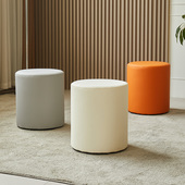 轻奢简约化妆凳猫抓皮矮凳纳帕皮梳妆台椅子小圆凳家用客厅换鞋 凳