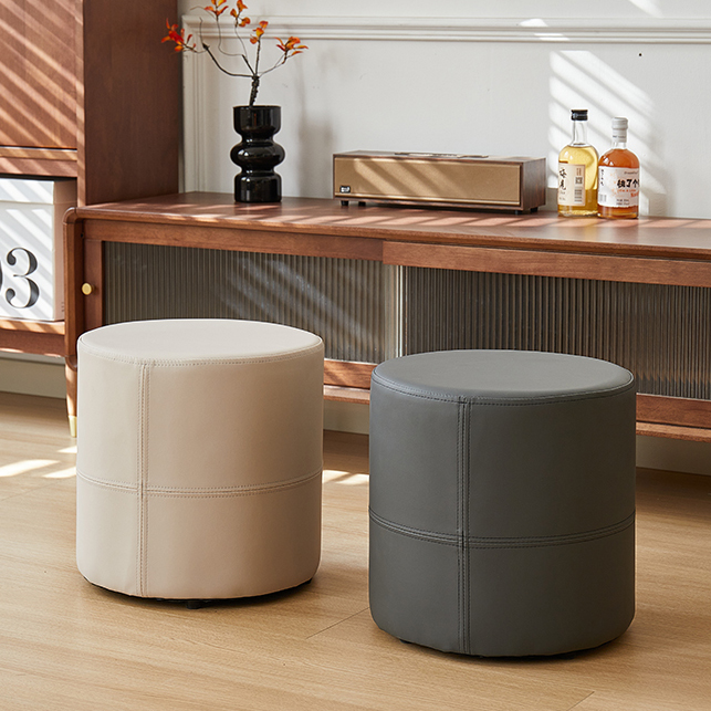 极简纳帕皮沙发凳小凳子
