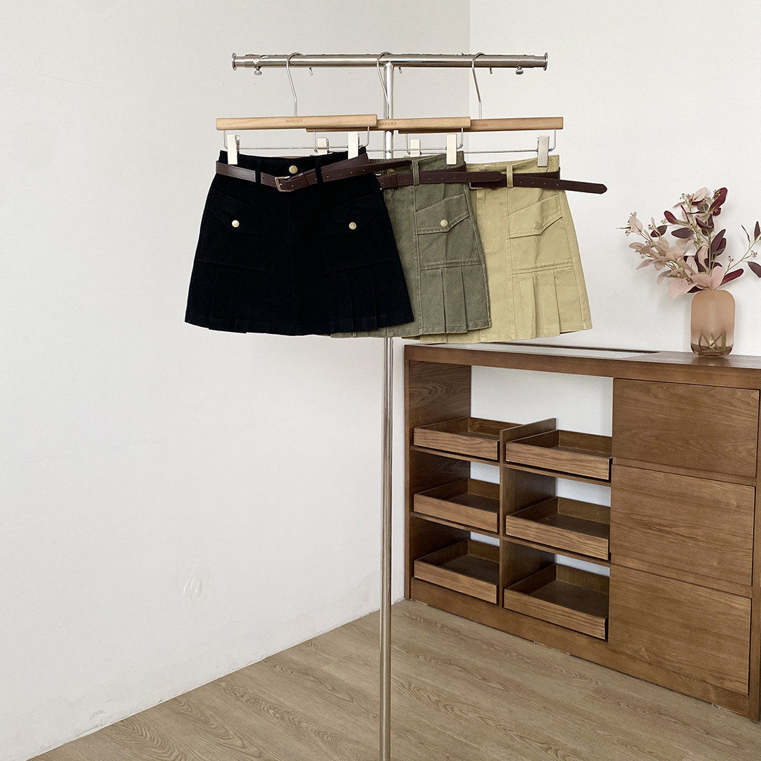 工装风高腰A字半身裙女春季2026新款ins百搭显瘦小个子配腰带短裙