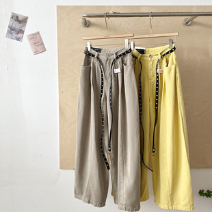 显瘦阔腿长裤 复古休闲风高腰宽松牛仔弯刀裤 韩版 2026年新款 女春季