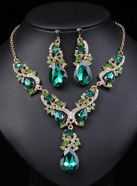 Retro Foreign Trade New Necklace Earring Set