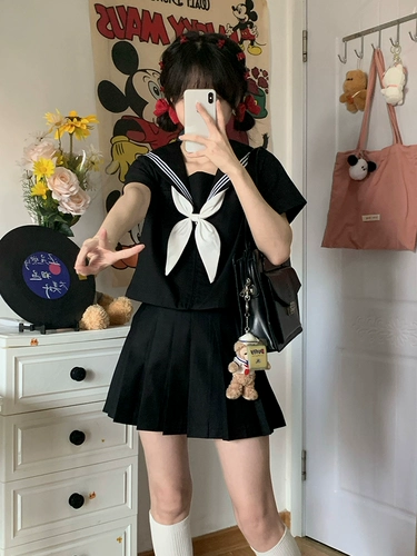 Канзайская книга базовые услуги Sailor Подличный промежуточный сервер Black Jie Black Three White Body Pure Black Jk Student Uniforms