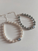 pinecone 施家珍珠手链 s925纯银法式 home·小众定制 海蓝宝