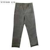 LIU薇薇安刘D2345003秋女装 新款 斜插兜裤 VIVIAN 不规则脚口长裤