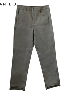 VIVIAN LIU薇薇安刘D2345003秋女装新款斜插兜裤不规则脚口长裤