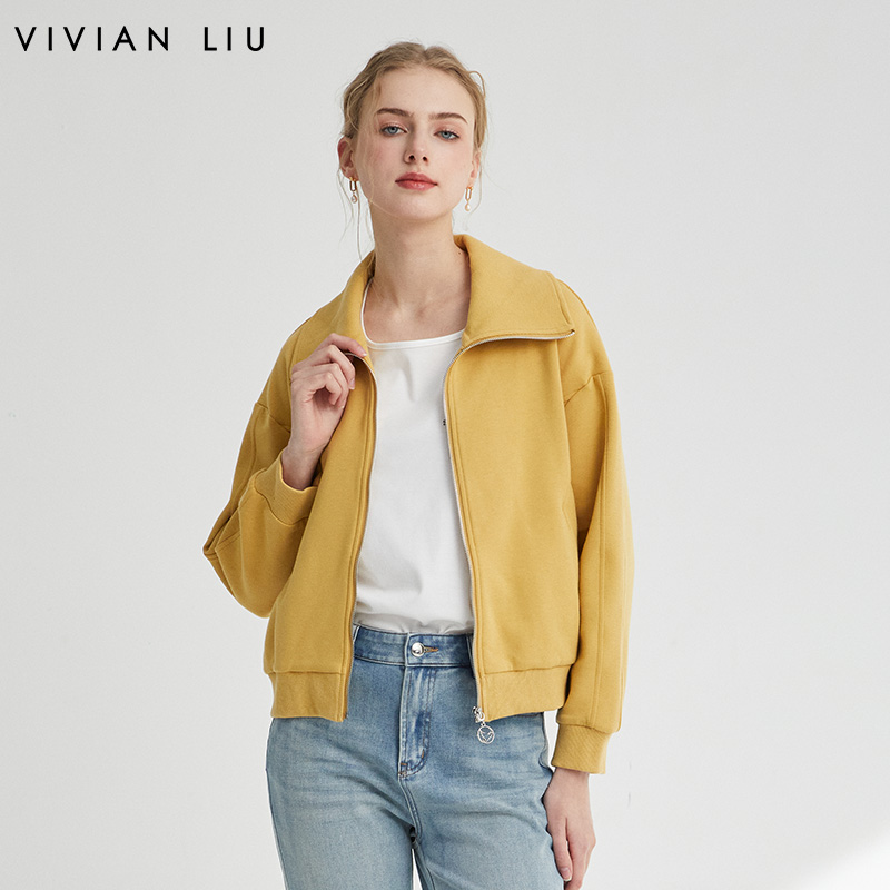 VIVIANLIU/红英门襟拉锁上衣