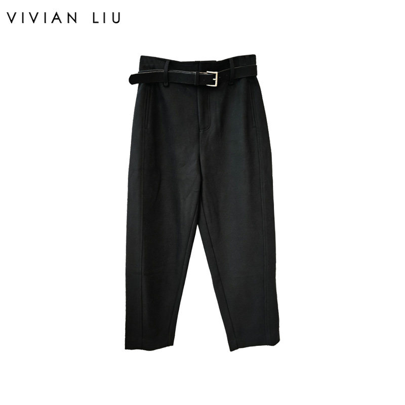 VIVIAN LIU薇薇安刘V2617503夏女装新款高腰腰带款九分哈伦裤