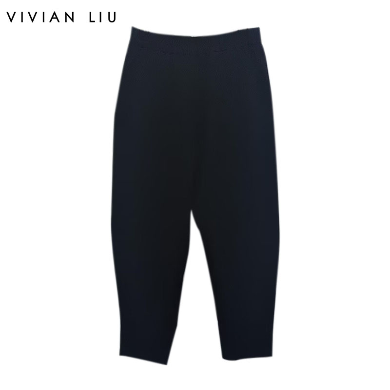 VIVIAN LIU D2157501秋女装新款时尚松紧腰小裤口休闲裤