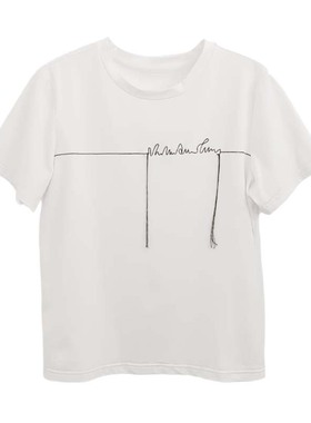 VIVIAN LIU薇薇安刘D2457311 夏季女装新款短袖前胸刺绣针织T恤