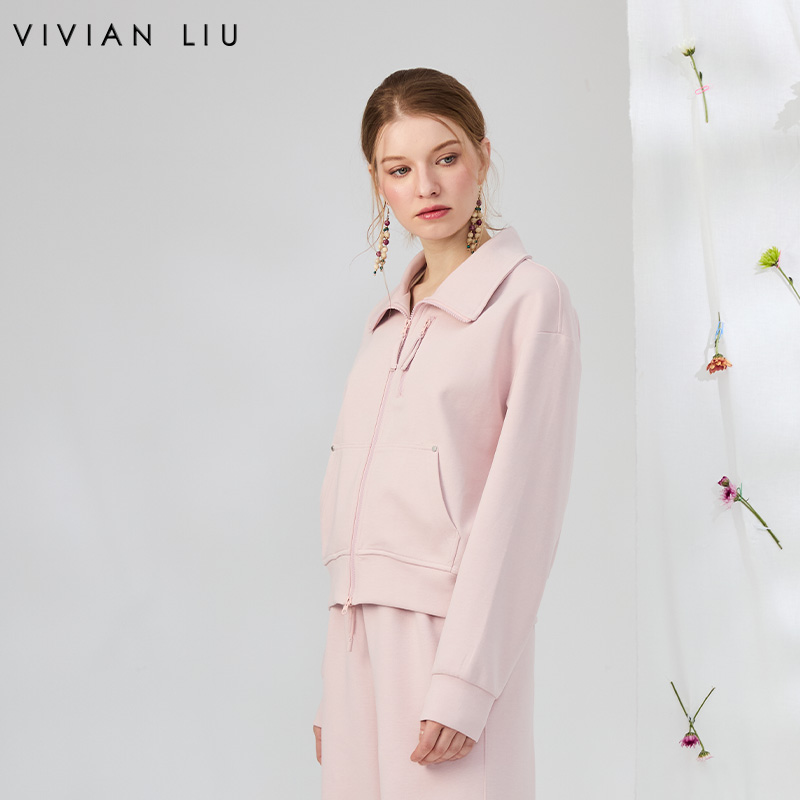 VIVIAN LIU薇薇安刘D2517303梅春女装新款时尚长袖立领运动外套