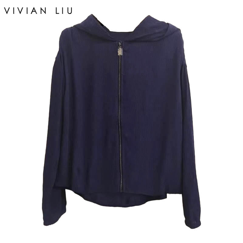 VIVIANLIU款连帽长袖防晒外套