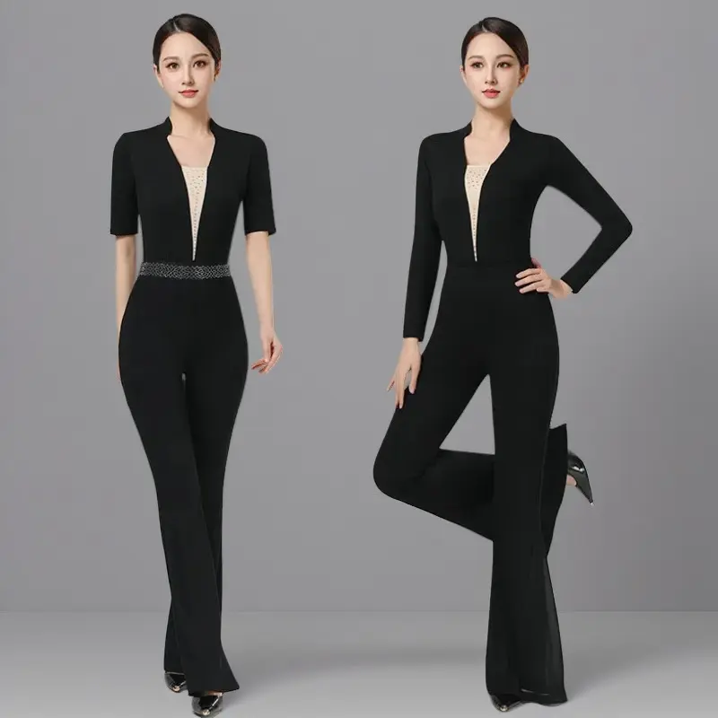 新款形体训练服装女高端仪态礼仪专业导师课走秀长袖舞蹈服套装