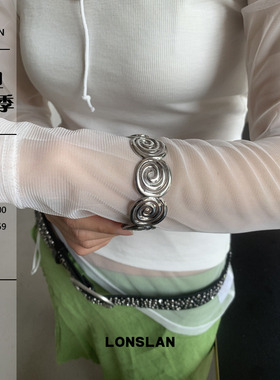 LONSLAN ACC 2025ss开口调节线条环形设计简约气质手镯