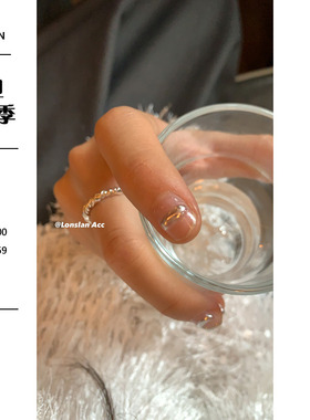 戒指lonslanacc细圈法式风扭结