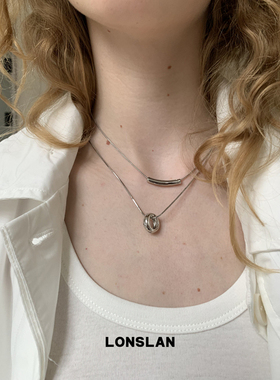 LONSLAN ACC 春夏时尚复古双层圆环简约百搭配饰项链