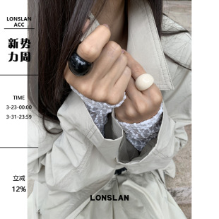 LONSLAN 2025ss简约树脂百搭高质感食指戒气质戒指 ACC